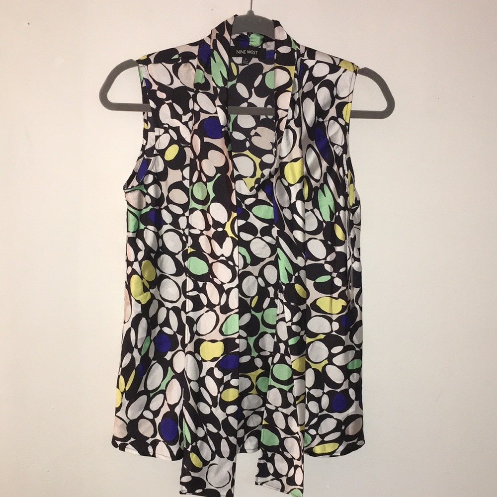 NWT Nine West Neck Tie Blouse: Size Small